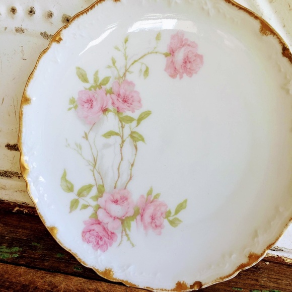 Antique Haviland Limoges France Hand Painted Pink - Picture 6 of 8